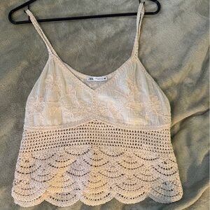 Zara Cream Lace Camisole Top